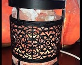 Steel laced Style Pink Hamlaltan Salt Lamp