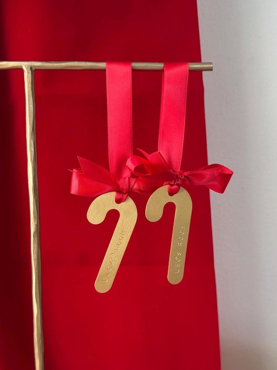 Personalised Brass Ornament - Candy Cane