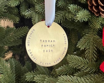 Personalised Brass Ornament - Infinity Circle (Large)