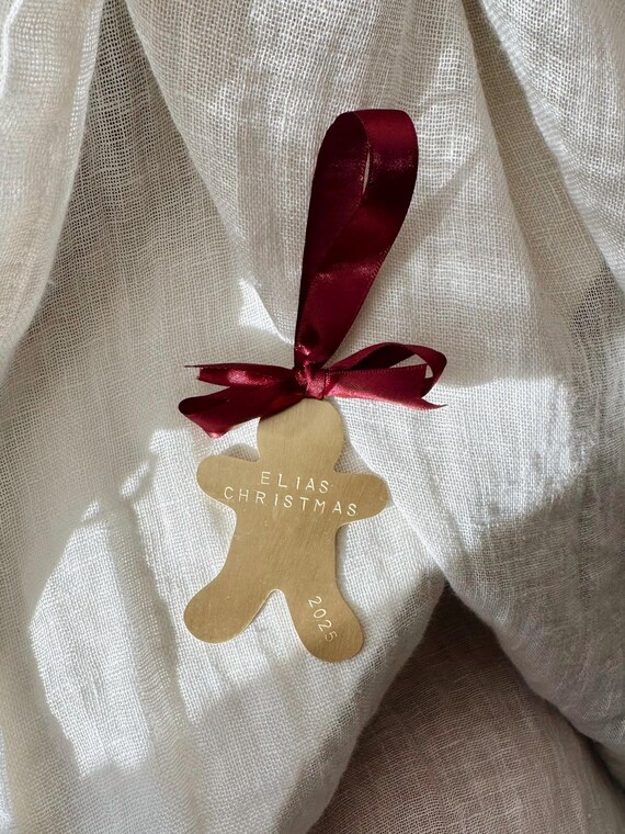 Personalised Brass Ornament - Classic Gingerbread Man