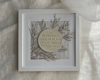 Personalised Handmade Baby Clay Birth Keepsake