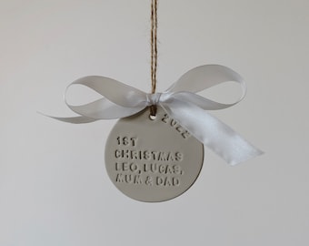 Personalised Clay Ornament - Baby's First Christmas