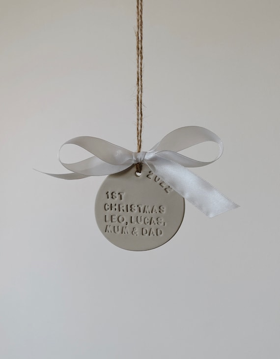 Personalised Clay Ornament - Baby's First Christmas