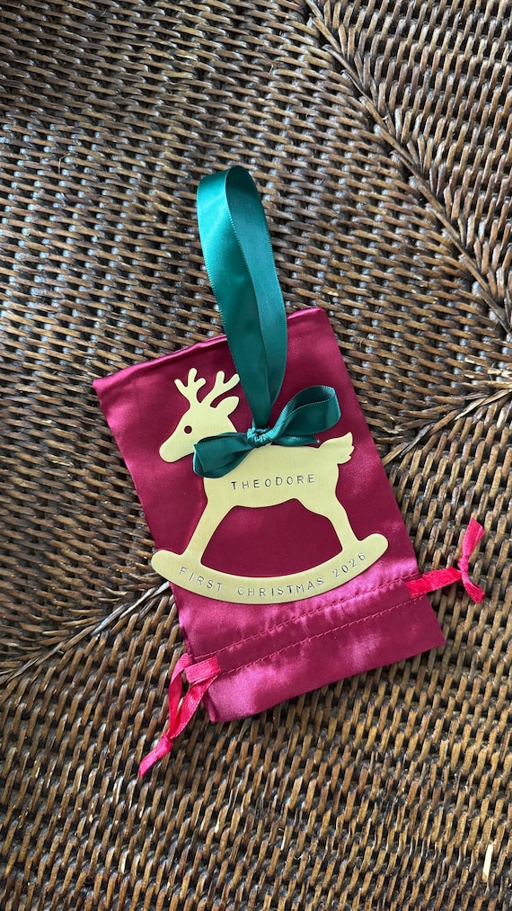 Personalised Brass Christmas Ornament - Classic Reindeer