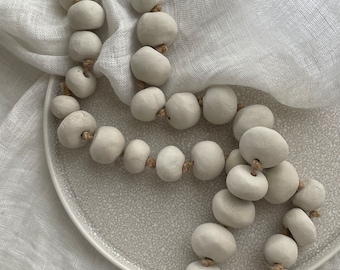 Clay Bead Garland - Natural White