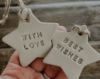 Personalised Clay Tags (Event Placeholders or Gift Tags) - Star