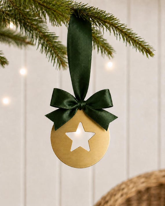 Personalised Brass Ornament - Twinkling Bauble
