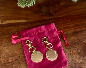 Personalised Brass Keychain - Infinity Circle (Mini)