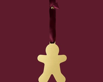 Personalised Brass Ornament - Gingerbread Man (Large)