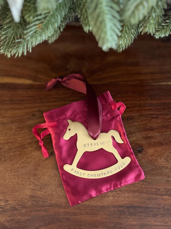 Personalised Brass Ornament - Rocking Horse
