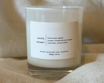 Hand-Poured Soy Candle - Vanilla Caramel