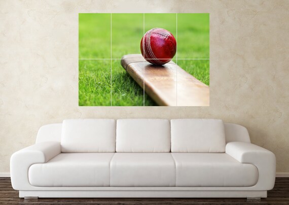 large cricket ball bat ashes england oval sport wall poster etsy