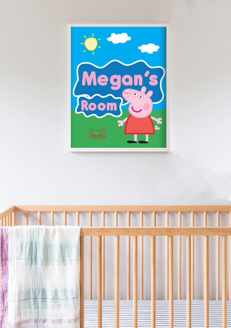 Peppa Pig Printable, Peppa Pig Wall Decor, Peppe Pig Digital Art, Peppa Pig Nursery Decor, Peppa