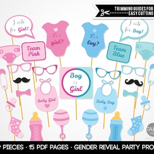 Gender Reveal Photo Booth Props, Gender Reveal, Gender Reveal Party Supply, Gender Reveal Party Props