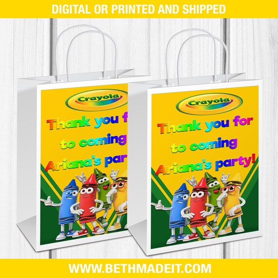 Crayola Gift Bag Crayola Treat Bag Crayola Party Favors Etsy