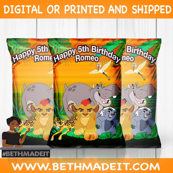 Lion Guard Birthday Party Chips Included Lion King Party Etsy