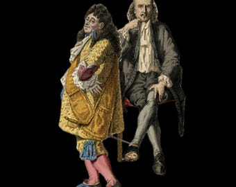 2 Antique, "French School"  Hand Colored Engravings