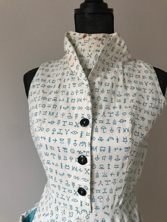 1950s Hieroglyphics Day Dress, Emoji Full Circle S