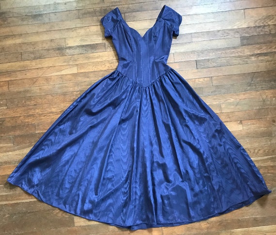 80s does 40s Grape Taffeta Dress
