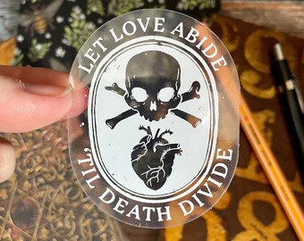 Folk Blessings: Memento Mori/Let Love Abide 'Til Death Divide clear vinyl sticker