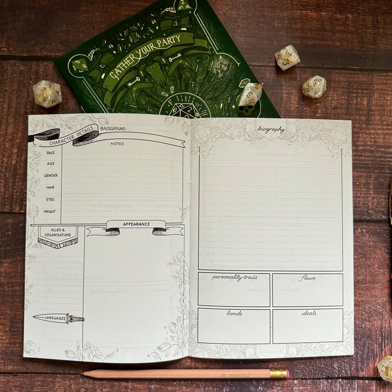 D&D 5e Character Journal with Character Sheets, Inventory, and more image 5