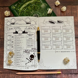 D&D 5e Character Journal with Character Sheets, Inventory, and more image 4