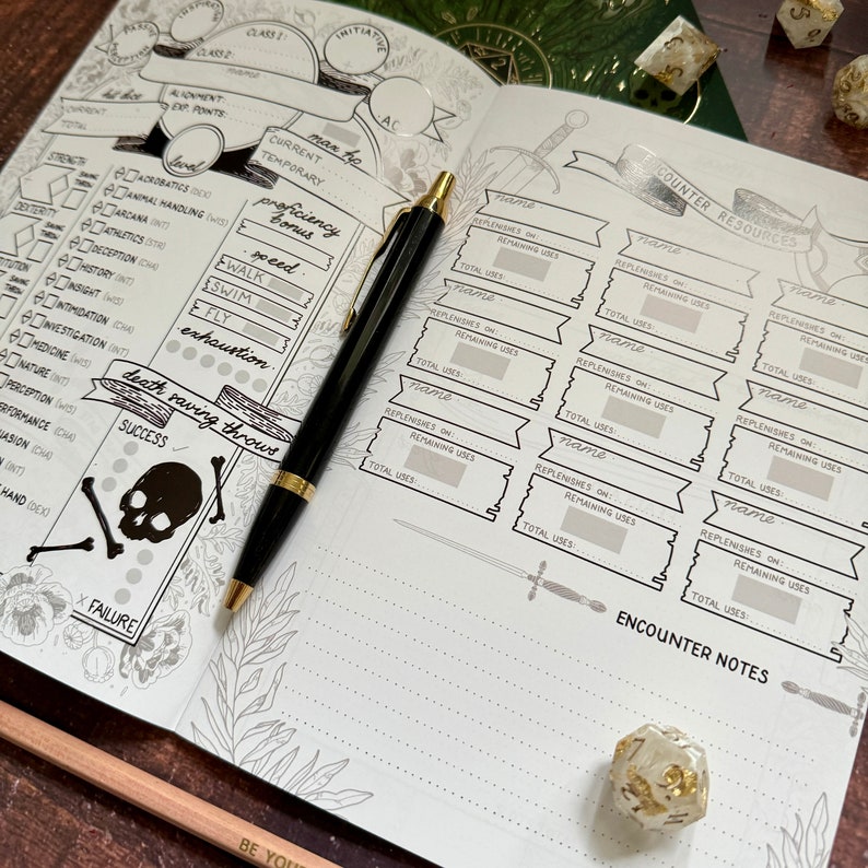 D&D 5e Character Journal with Character Sheets, Inventory, and more image 2