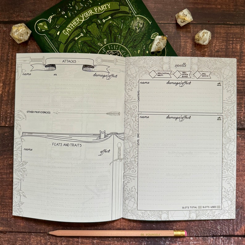 D&D 5e Character Journal with Character Sheets, Inventory, and more image 6