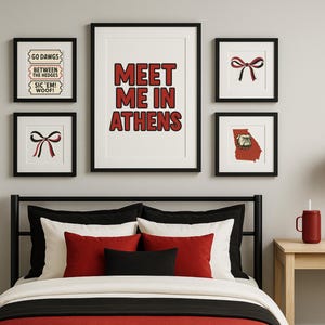 UGA Bulldogs Wall Art: Athens Dorm Decor Gallery Set (Digital Download)