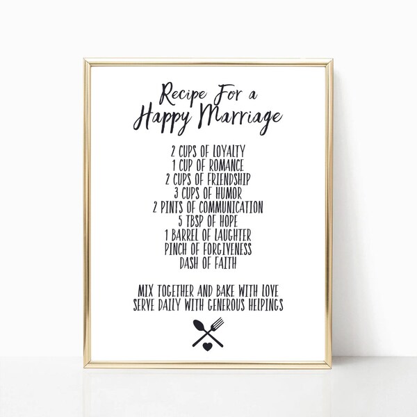 Recipe for a Happy Marriage Svg - Etsy