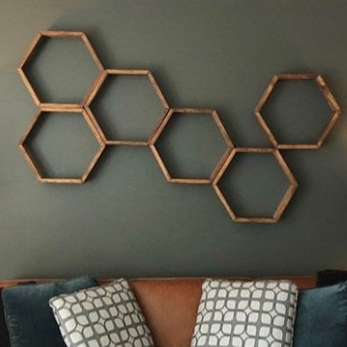6 Hexagon Shelves | FREE SHIPPING | Scandinavian Modern | Mid Century Modern | Scandinavian Decor | boho | Modern | Hexagon Shelf