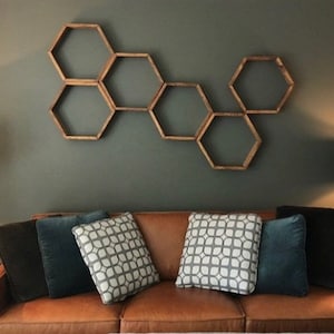 6 Hexagon Shelves | FREE SHIPPING | Scandinavian Modern | Mid Century Modern | Scandinavian Decor | boho | Modern | Hexagon Shelf