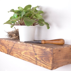 Handmade Distressed Floating Shelf: Rustic Barnwood Decor