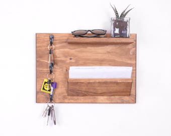 Wall organizer, coat rack, wall coat rack, mail organizer, coat rack shelf, mail holder, wood wall organizer, key hooks, entryway organizer