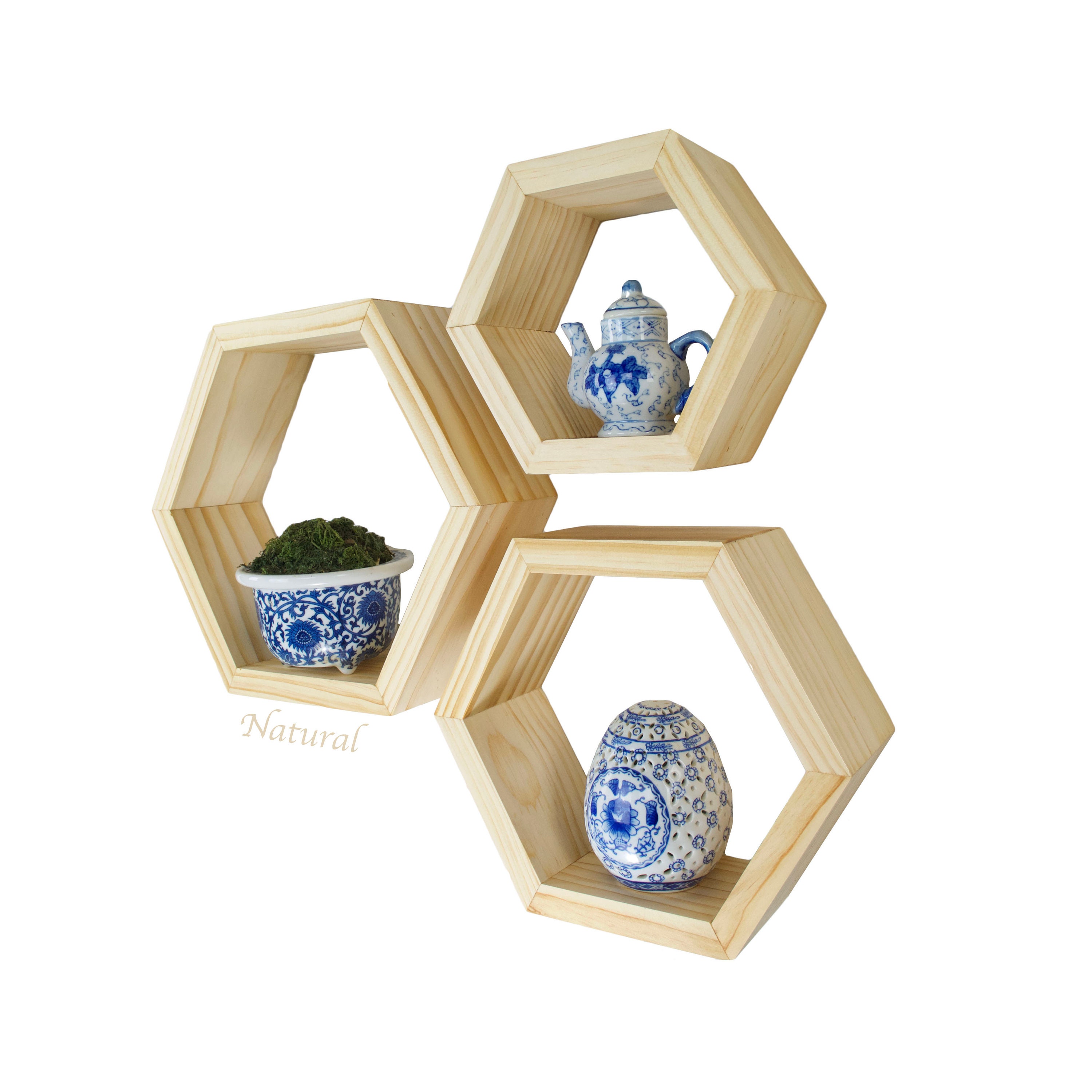3 Hexagon Shelves Shelf Hexagon Shelf Nursery Etsy