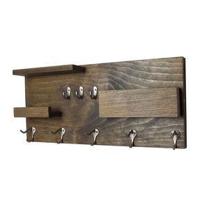 Modern Wall Mount Coat Rack with Shelf and Hooks for Entryway