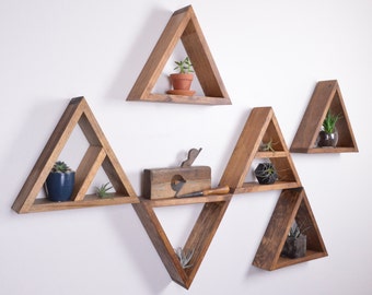Triangle Shelves - Set of 6 - Nursery Decor -  Geometric Shelves - Floating Shelves - Floating Shelf - Honeycomb Shelf - Hexagon Shelves