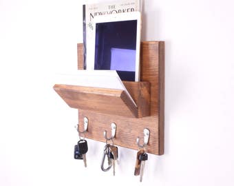 Wall organizer, coat rack, wall coat rack, mail organizer, coat rack shelf, mail holder, wood wall organizer, key hooks, entryway organizer