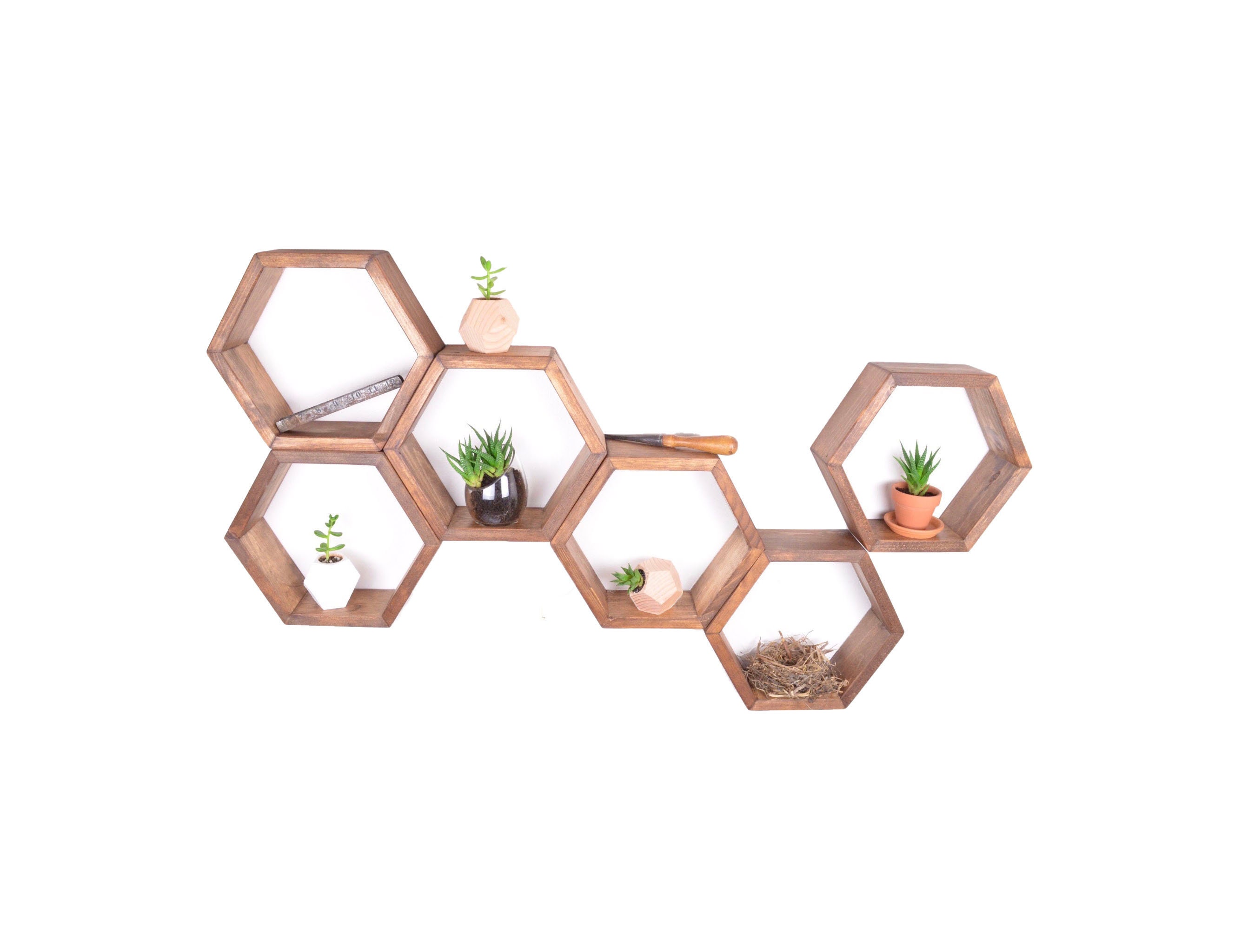 6 Étagères Hexagon | Livraison Gratuite Cadeaux Pour Son d'étagère Flottante Étagère Murale en Crist