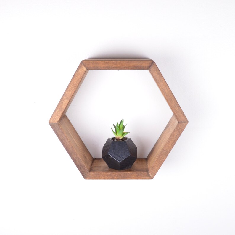 6 Hexagon shelves FREE SHIPPING Gifts for Her Floating Shelf Hexagon Shelf Wall Shelf Crystal Shelf Rustic Shelf image 5