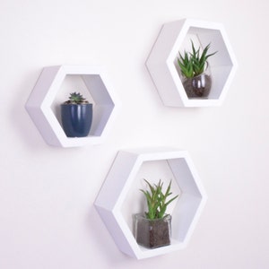 3 Hexagon Shelves - FREE SHIPPING - Honeycomb shelves - Hexagon Shelf - Hexagon Shelves - honeycomb shelf - floating shelf, floating shelves