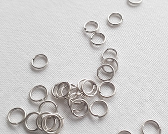 Silber plattierter 5 mm Metalllegierung Steckring, offener Steckring, Schmuckteile, Schmuckherstellung, 5mm x 0,8 mm