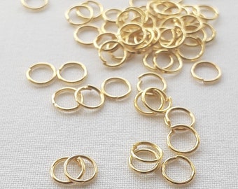 Gold platted 6 mm metal alloy jump ring, open jump ring, jewelry findings, jewelry making, jump rings, 6 mm x 0.80 mm