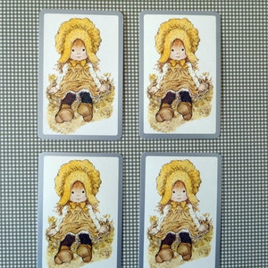 4 vintage Sarah Kay playing cards, vintage swap cards