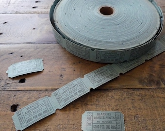 12 vintage amusement ride tickets, Blackies Amusements tickets