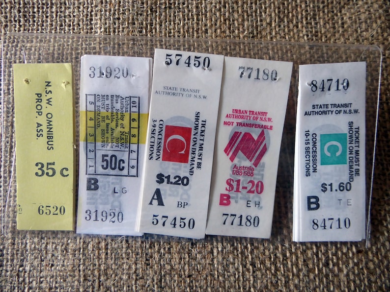50 Vintage Bus and Tram Tickets 1980s Tickets Etsy UK