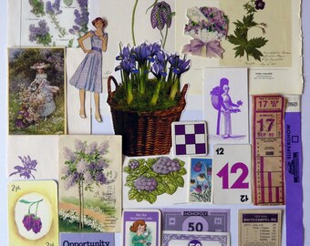 Purple ephemera pack 30 pieces