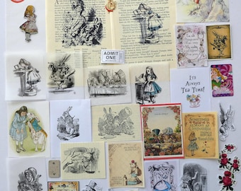 Alice in Wonderland ephemera pack 40+ pieces