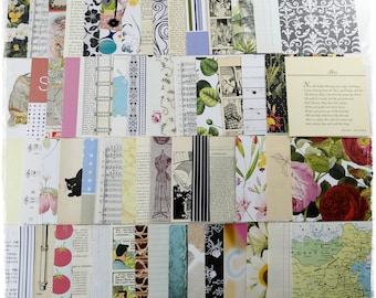 Hand Cut 5" Journal Paper Pack, Vintage Book Pages