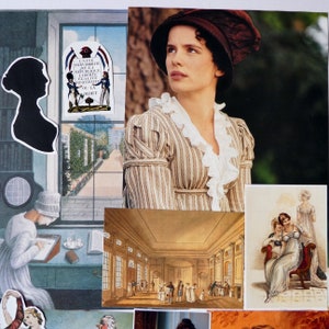 50 Jane Austen themed paper clippings, die cut style paper cuts